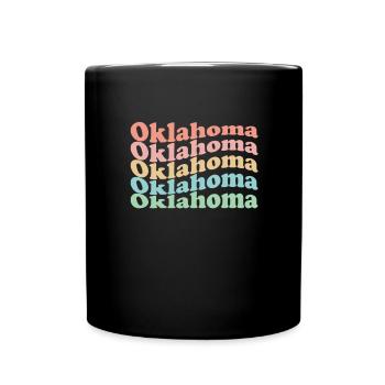 Vintage 70er Hippie USA Staat - Retro Oklahoma - Tasse einfarbig - Schwarz - Vorne