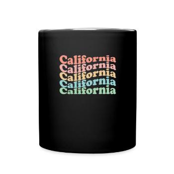 Vintage 70s Hippie USA State - Rétro Californie - Mug uni - noir - Devant