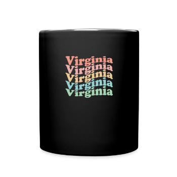 Vintage 70er Hippie USA Staat - Retro Virginia - Tasse einfarbig - Schwarz - Vorne