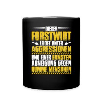 Forstwirt Forstwirtschaft Waldfacharbeiter Wald - Tasse einfarbig - Schwarz - Vorne