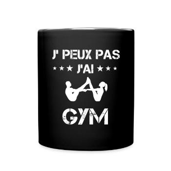 Je peux pas j'ai gym cadeau gymnaste - Mug uni - noir - Devant