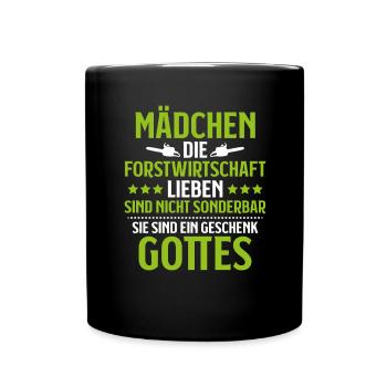 Forstwirt Forstwirtschaft Waldfacharbeiter Wald - Tasse einfarbig - Schwarz - Vorne