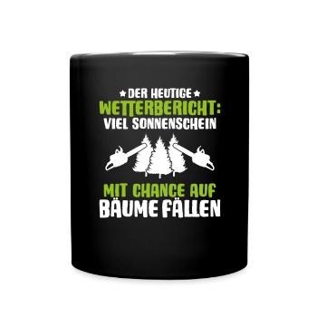 Forstwirt Forstwirtschaft Waldfacharbeiter Wald - Tasse einfarbig - Schwarz - Vorne