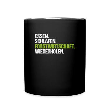 Forstwirt Forstwirtschaft Waldfacharbeiter Wald - Tasse einfarbig - Schwarz - Vorne