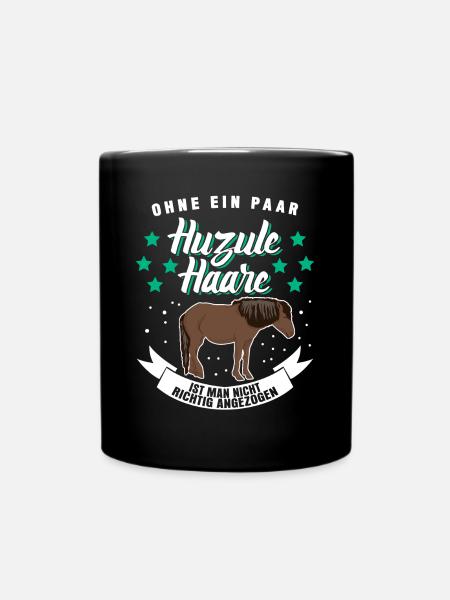Huzule Reiter Pferd - Tasse einfarbig - Schwarz