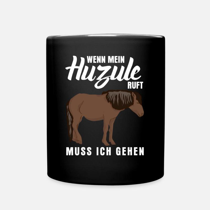 Huzule Witz mit Pferd für Reiter - Tasse einfarbig - Schwarz