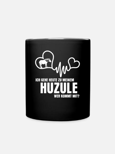 Huzule Reiter Pferd - Tasse einfarbig - Schwarz