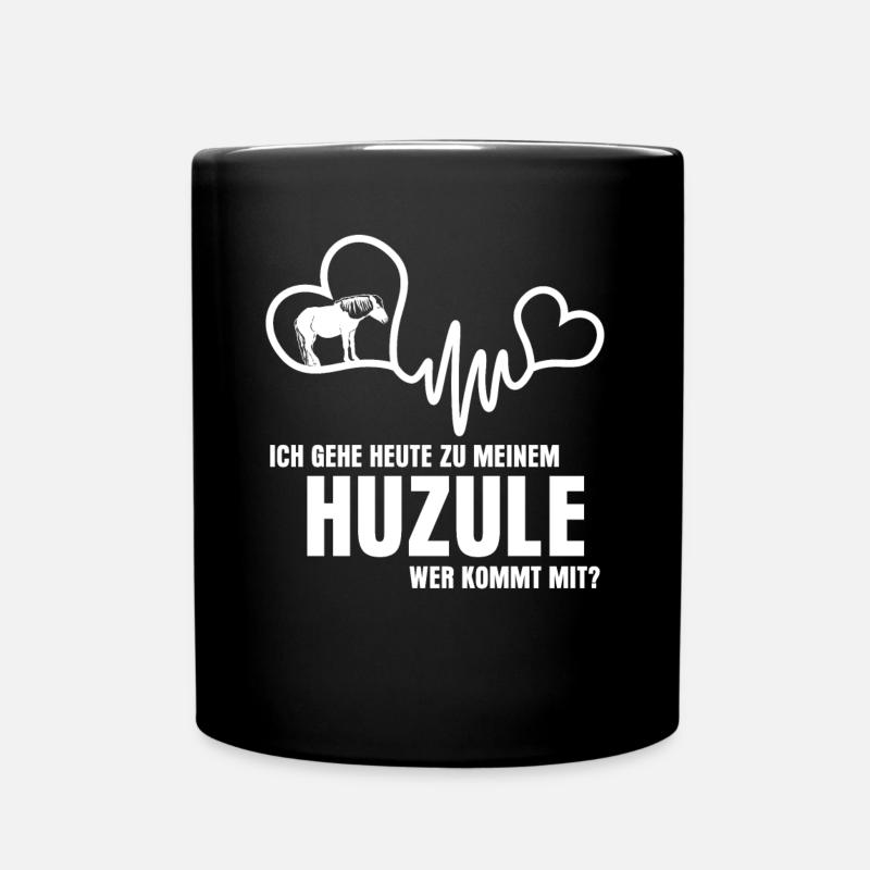 Huzule Reiter Pferd - Tasse einfarbig - Schwarz