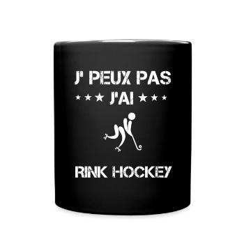 Je peux pas j'ai rink hockey cadeau hockeyeur - Mug uni - noir - Devant