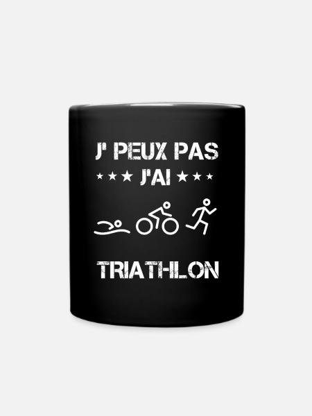 Je peux pas j'ai triathlon cadeau triathlète - Mug uni - noir