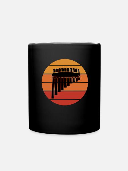 Pan Pipe Instrument Pérou Flûte de Pan en bois - Mug uni - noir