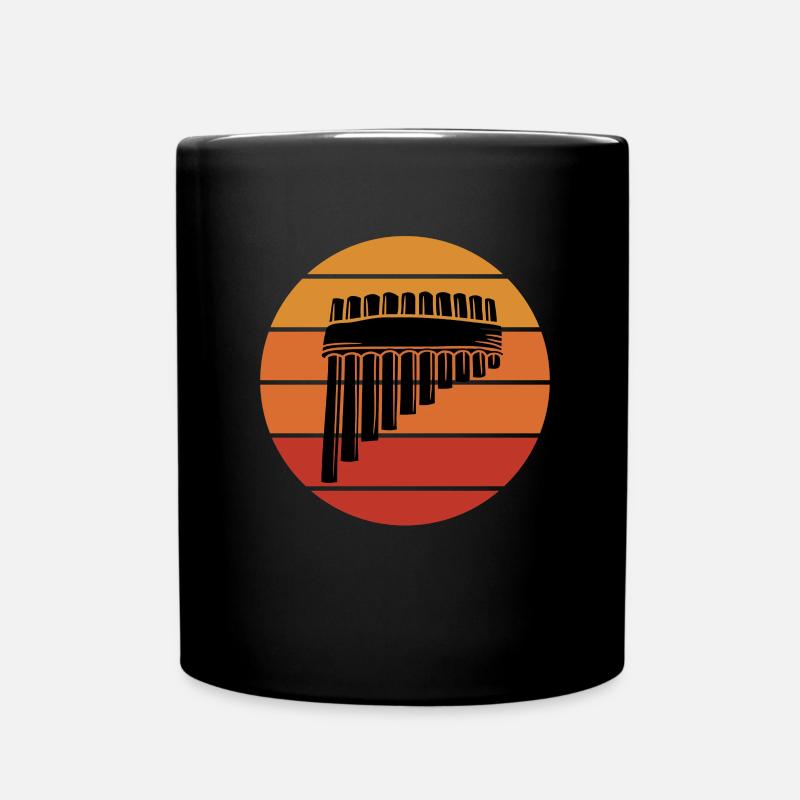 Pan Pipe Instrument Pérou Flûte de Pan en bois - Mug uni - noir