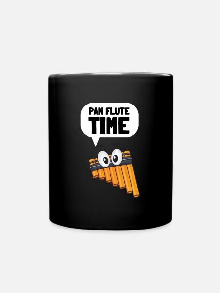 Pan Pipe Instrument Pérou Flûte de Pan en bois - Mug uni - noir