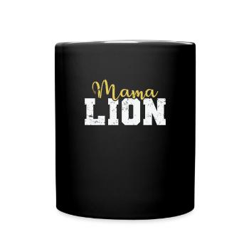 Mama Lion Africa Lion Predator King - Full Colour Mug - black - Front