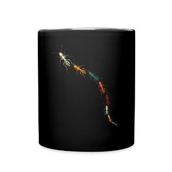 Ants Ant Farm Retro Ant - Full Colour Mug - black - Front