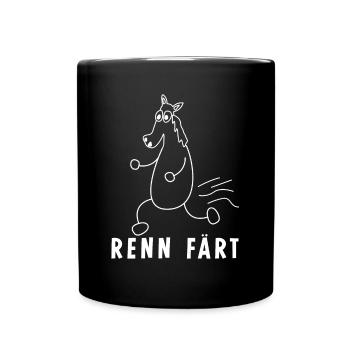 Pferd Färt Rennpferd Reiterin Reitsport - Tasse einfarbig - Schwarz - Vorne