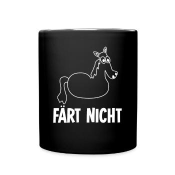 Pferd Färt Reiter Pferde Reitsport - Tasse einfarbig - Schwarz - Vorne