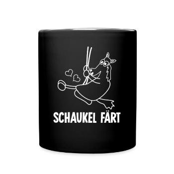 Pferd Färt Reiten Reiterin Reitsport - Tasse einfarbig - Schwarz - Vorne