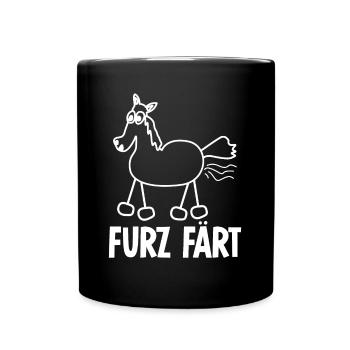 Pferd Färt Reiterin Reitsport Reiten - Tasse einfarbig - Schwarz - Vorne