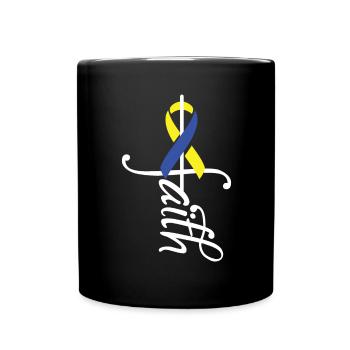 Awareness of Ribbon Down Syndrome - Full Colour Mug - black - Front