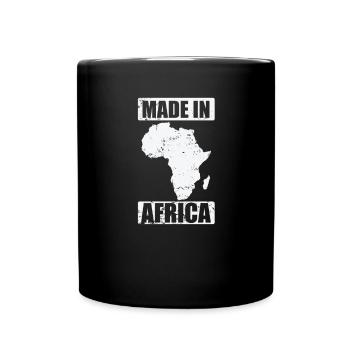 Made in Africa Kontinent Afrika Karte - Tasse einfarbig - Schwarz - Vorne