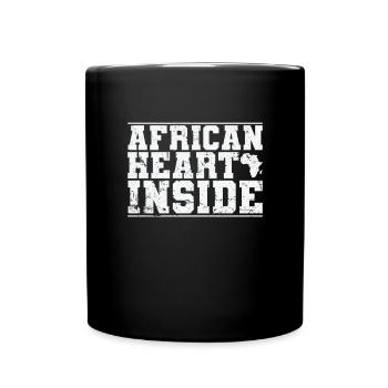 African Heart Inside Kontinent Afrika Karte - Tasse einfarbig - Schwarz - Vorne