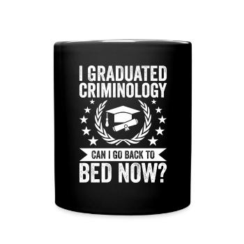 I Graduate Criminology - Full Colour Mug - black - Front
