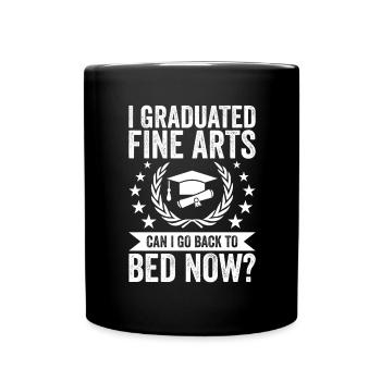 J’ai obtenu mon diplôme en arts visuels - Mug uni - noir - Devant
