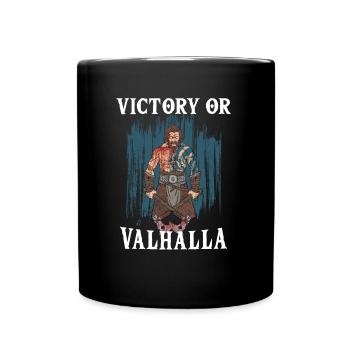 Victoire ou Valhalla Viking Warrior - Mug uni - noir - Devant