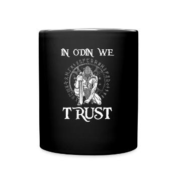 À Odin, nous faisons confiance à Viking Walhalla - Mug uni - noir - Devant