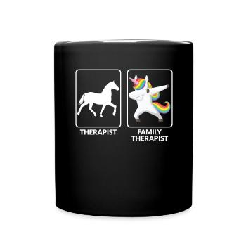 Funny family therapist - Full Colour Mug - black - Front