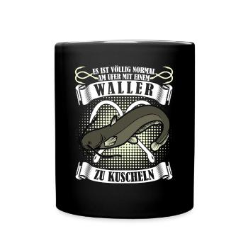 Angeln Waller Angler Fischen Fischer - Tasse einfarbig - Schwarz - Vorne