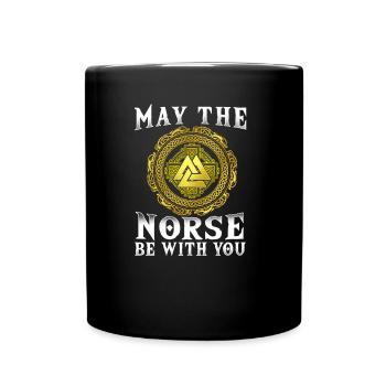 May The Norse Be With You Nordic Viking Runes - Full Colour Mug - black - Front