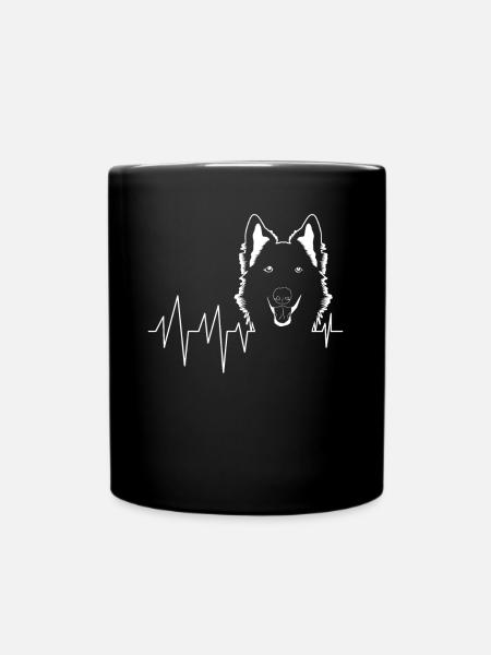Chiens de berger ECG blanc Chien de berger - Mug uni - noir