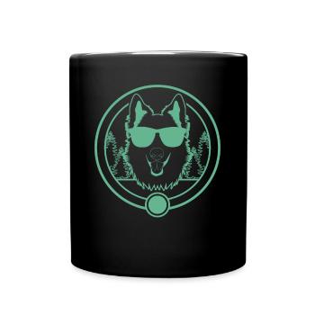 White Shepherd Trees Shepherd Dogs - Full Colour Mug - black - Front