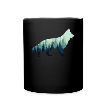 Weisser Schäferhund Wald Schäferhunde - Tasse einfarbig - Schwarz - Vorne