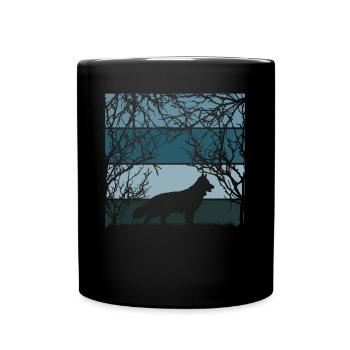 White Shepherd Nature Shepherd Dogs - Full Colour Mug - black - Front