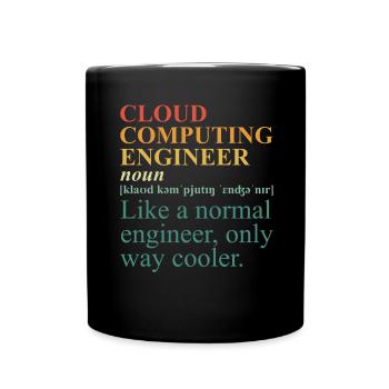 Cloud Computing Engineer Definition Retro Computer - Tasse einfarbig - Schwarz - Vorne
