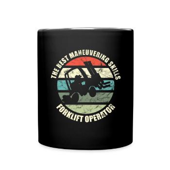 Les meilleures compétences de manœuvre - Chariot élévateur à fourche amusant - Mug uni - noir - Devant