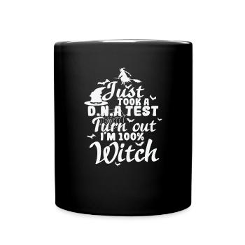 Je viens de passer un test D.N.A. il s’avère que je suis une sorcière - Mug uni - noir - Devant