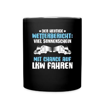 LKW-Fahrer Fernfahrer Berufskraftfahrer Trucker - Tasse einfarbig - Schwarz - Vorne