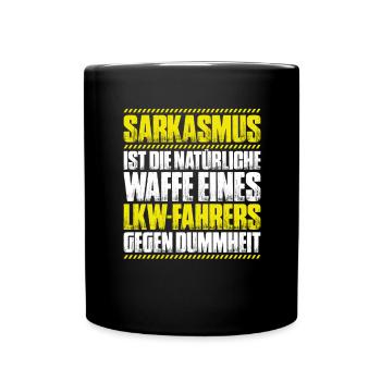 LKW-Fahrer Fernfahrer Berufskraftfahrer Trucker - Tasse einfarbig - Schwarz - Vorne