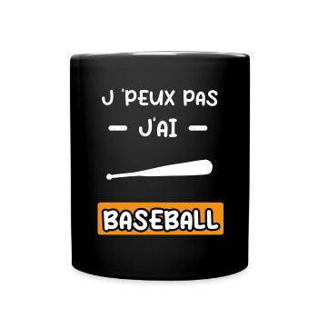 je peux pas j'ai baseball batte cadeau baseball - Mug uni - noir - Devant