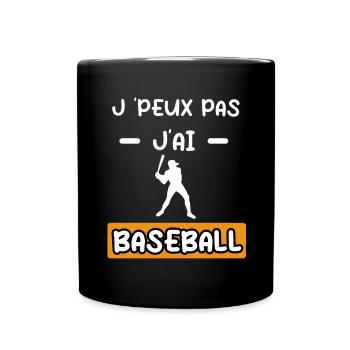 je peux pas j'ai baseball baseballeur baseball - Mug uni - noir - Devant