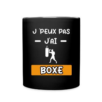 je peux pas j'ai boxe cadeau boxe - Mug uni - noir - Devant