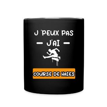 je peux pas j'ai course de haies cadeau athlétisme - Mug uni - noir - Devant