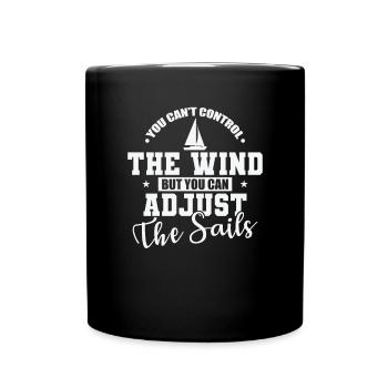 Vous ne pouvez pas contrôler le wind sailing boat - Mug uni - noir - Devant