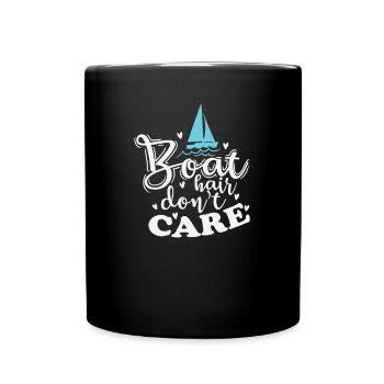 Boat Hair ne se soucie pas du sport de voilier - Mug uni - noir - Devant