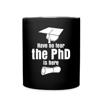 Doktortitel PhD Doktorarbeit Doktorhut - Tasse einfarbig - Schwarz - Vorne