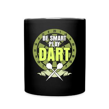 Darts Play Dart Dartpfeil Dartspieler - Tasse einfarbig - Schwarz - Vorne